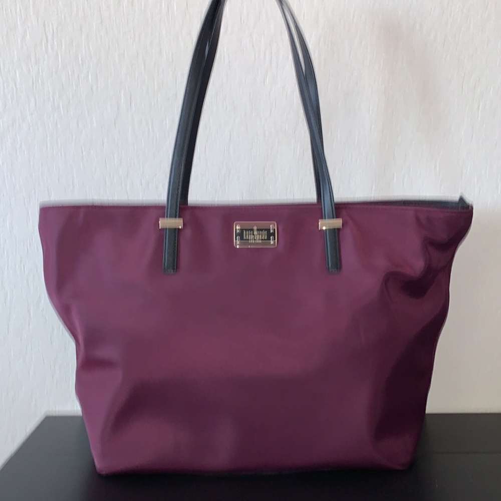 Kate Spade Large Burgandy Hayden nylon Tote